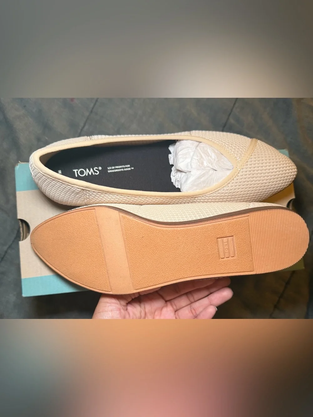 TOMS Cream/Beige Slip-On Flats